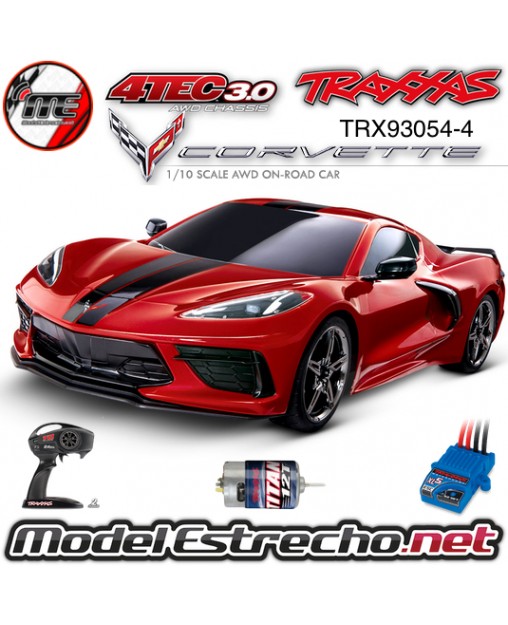 copy of TRAXXAS CORVETTE CHEVROLET STINGRAY 1/10 SCALE AWD SUPERCAR 4-TEC 3.0 NEGRO