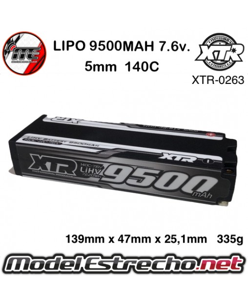 BATERIA LIPO XTR 9500Mha 7.6HV 5mm 140C

Ref: XTR-0263