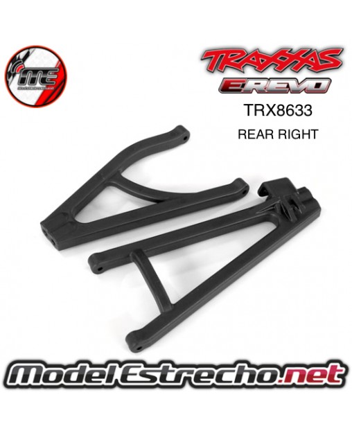 TRAPECIO INFERIOR Y SUPERIOR TRASERO DERECHO E-REVO 2 VXL BRUSHLESS

Ref: TRX8633