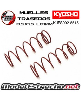 MUELLES TRASERO KYOSHO ROJO BIG BORE M 8.5x1.5L 81mm

Ref: IFS002-8515