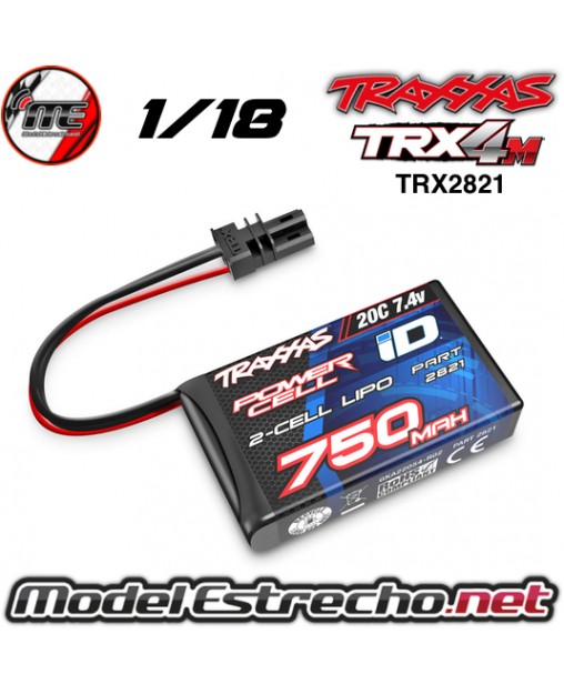BATERIA LIPO TRAXXAS TRX4M 1/18 750MAH 7.4v 2-CELL 20C  TRX2821