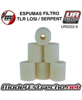 ESPUMAS FILTRO ULTIMATE SIN ACEITAR TLR / LOSI / SERPENT 6U.

Ref: UR0532-6