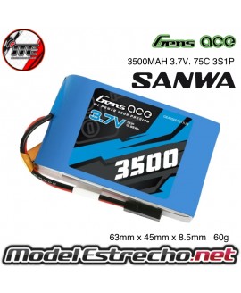 Gens Ace 3500mah 3,7v TX 1S1P TRANSMITER PACK

Ref: GEA35001STXJR