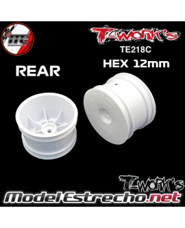 LLANTA TRASERA 12mm BLANCA T-WORKS TE218C