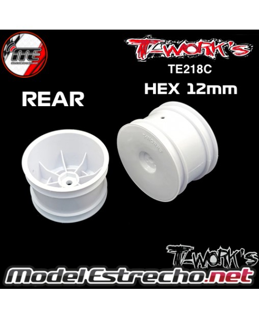 LLANTA TRASERA 12mm BLANCA T-WORKS TE218C
