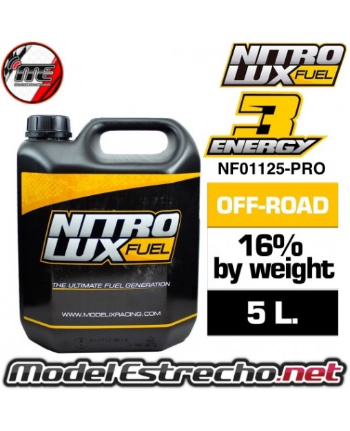 NITROLUX ENERGY3 OFF ROAD PRO 16% BY WEIGHT EU NO LICENCE 5L.

Ref: NF01125-PRO