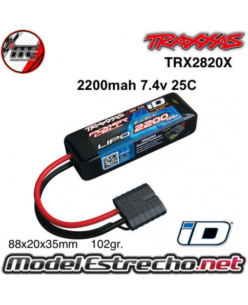 BATERIA TRAXXAS 2200mah 7.4v 2S LIPO 

Ref: TRX2820X
