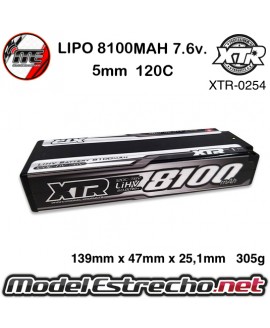 BATERIA LIPO 8100mah 7.6HV 5mm 120C

Ref: XTR-0254