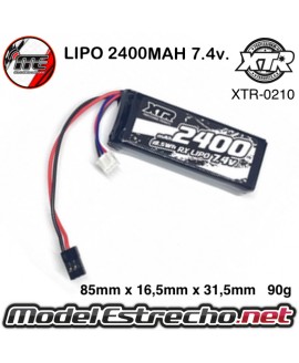 BATERIA LIPO RECEPTOR PLANA RX 2400MAH 7.4V  XTR 16.5x31.5x85

Ref: XTR-0210