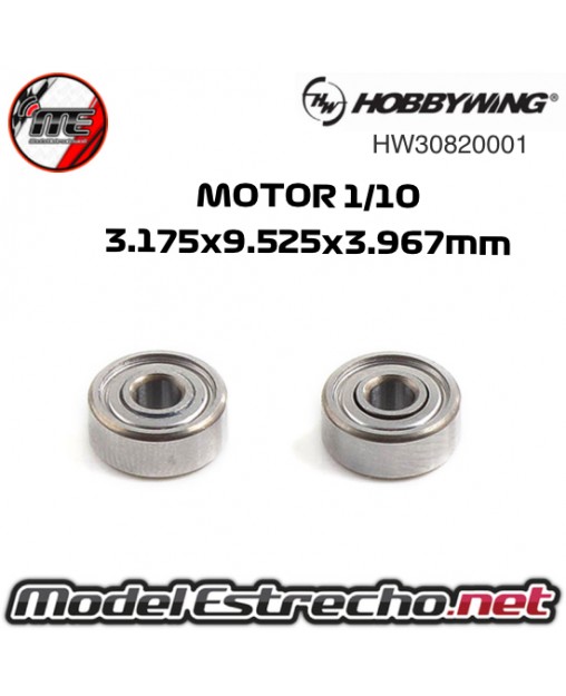 RODAMIENTOS HOBBYWING XERUN 1/10 MOTOR 3.175x9.525x3.967mm

Ref: HW30820001