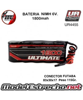 BATERIA ULTIMATE NIMH RECEPTOR PLANA 6V. 1800MAH CONEXION JR

Ref: UR4455