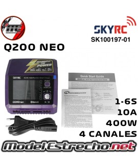 CARGADOR SKYRC BALANCEADOR Q200 NEO LIPO 1-6S 10A 200W AC 4 SALIDAS
