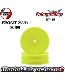 LLANTA DELANTERA SLIM 1/10 2WD AMARILLA SCHUMACHER 12mm (2U.) U7455