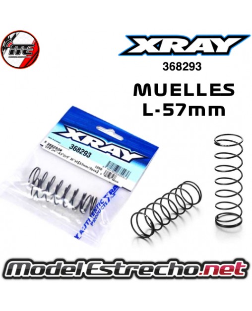 MUELLES TRASEROS XRAY 1/10 4WD L-57mm 3 DOTS (2U.)