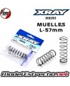 MUELLES TRASEROS XRAY 1/10 4WD L-57mm 3 DOTS (2U.)