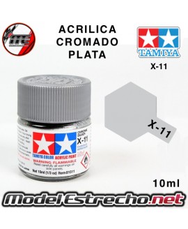 PINTURA ACRILICA X-11 CROMADO PLATA 10ml 81011