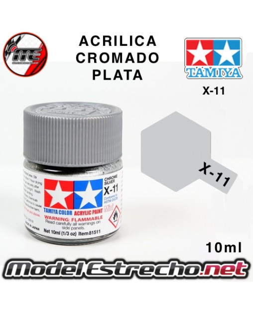 PINTURA ACRILICA X-11 CROMADO PLATA 10ml 81011
