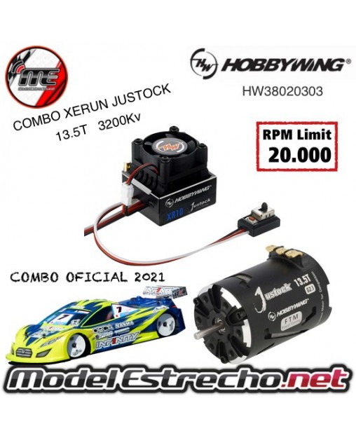 copy of COMBO HOBBYWING XERUN JUSTOCK G2.1 MOTOR 10.5T  4000Kv 1/10 Stock / Drift