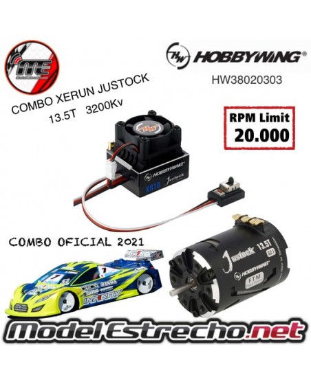 copy of COMBO HOBBYWING XERUN JUSTOCK G2.1 MOTOR 10.5T  4000Kv 1/10 Stock / Drift