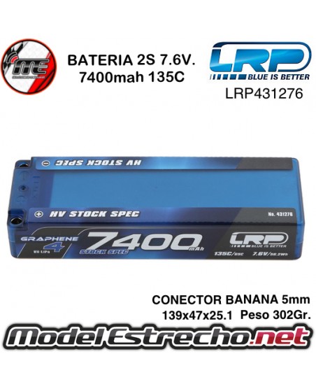 BATEREIA LRP 2S 7.6v. 7400MAH 135C GRAPHENE-4 HV