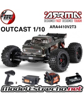 ARRMA OUTCAST 1/10 4x4 4S V2 BLX STUNT TRUCK RTR GUNMETAL ARA4410V2T3