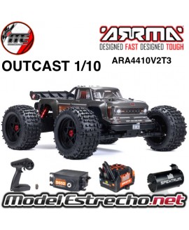 ARRMA OUTCAST 1/10 4x4 4S V2 BLX STUNT TRUCK RTR GUNMETAL ARA4410V2T3