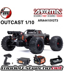 ARRMA OUTCAST 1/10 4x4 4S V2 BLX STUNT TRUCK RTR GUNMETAL ARA4410V2T3