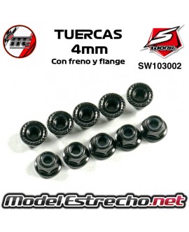 TUERCAS 4mm CON FRENO Y FLANGE SW103002