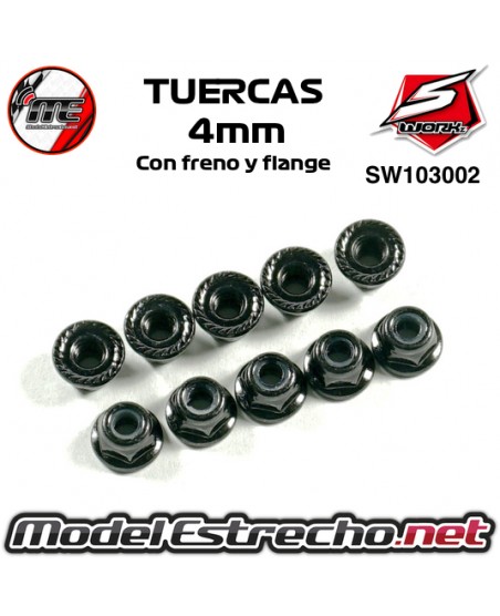 TUERCAS 4mm CON FRENO Y FLANGE