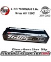 BATERIA LIPO XTR 7600Mha 7.6HV 2S1P 5mm 150C LCG HV 269gr XTR-0303
