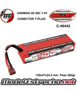 BATERIA 5400mah 7.4v. 2S 50C CARCASA DURA T-PLUG TEAM CORALLY C-49442
