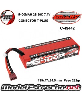 BATERIA 5400mah 7.4v. 2S 50C CARCASA DURA T-PLUG TEAM CORALLY C-49442