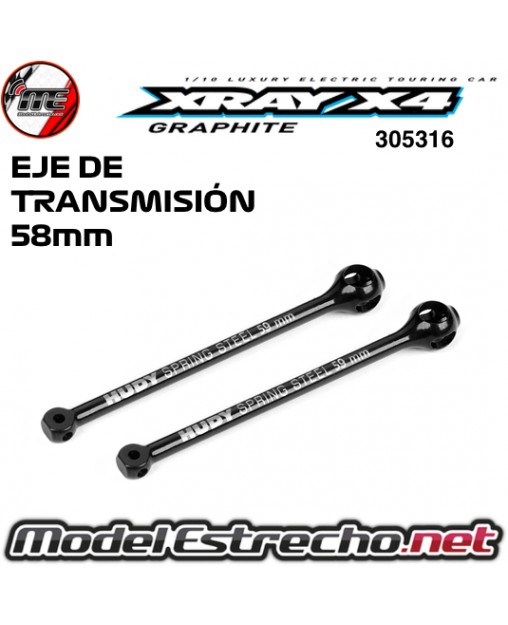 EJE DE TRANSMISIÓN XRAY X4 ECS BB 58mm 305316