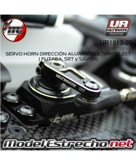 SERVO HORN DIRECCIÓN ALUMINIO ULTIMATE 25T ( FUTABA, SRT y SAVOX) UR1813-25