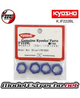 TUERCAS DE RUEDAS KYOSHO INFERNO AZULES IF222BL