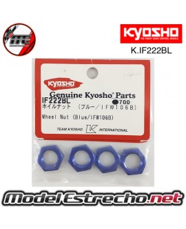 TUERCAS DE RUEDAS KYOSHO INFERNO AZULES IF222BL