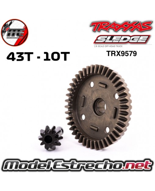 CORONA 43T PIÑON 10T DELANTERO TRASERO TRAXXAS SLEDGE
TRX9579