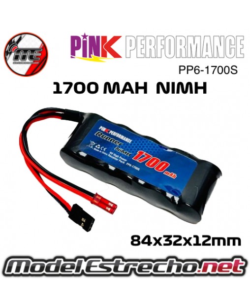 BATERIA RX NIMH 6.0v. 1700 MAH PINK RUNNER 84x32x12 120gr. PP6-1700S
