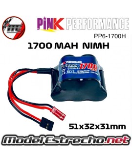 BATERIA RX NIMH 6.0v. 1700 MAH HUMP PINK RUNNER 51x32x31 120gr. PP6-1700H