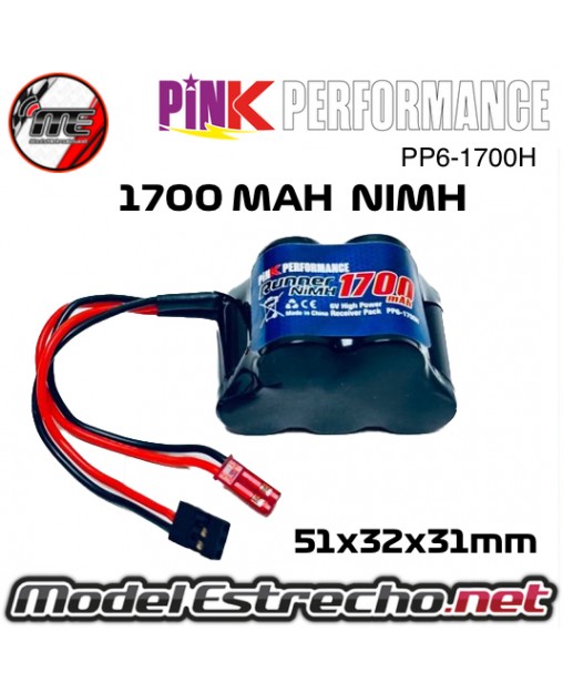 copy of BATERIA RX NIMH 6.0v. 1700 MAH PINK RUNNER 84x32x12 120gr.
