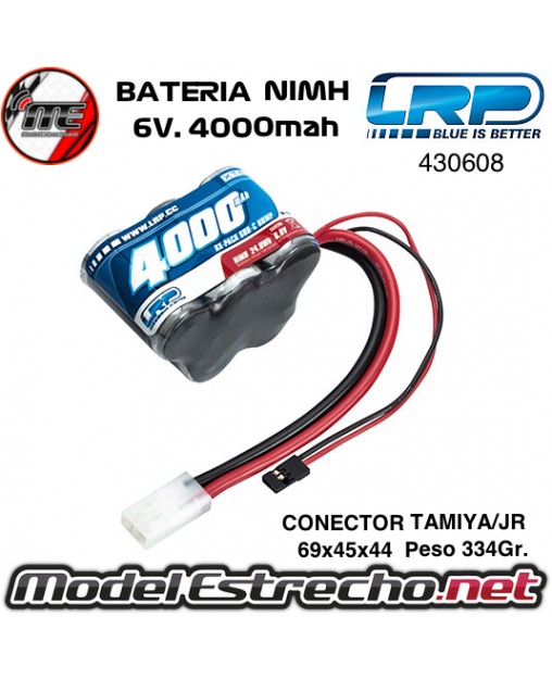 BATERIA 4000mah 6.0v. LRP XTEC RX NIMH CONECTOR TAMIYA/JR 430608
