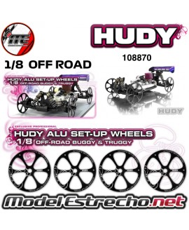 RUEDAS ALUMINIO 1/8 TT SET UP OFF ROAS HUDY 108870