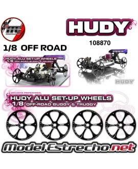 RUEDAS ALUMINIO 1/8 TT SET UP OFF ROAS HUDY 108870