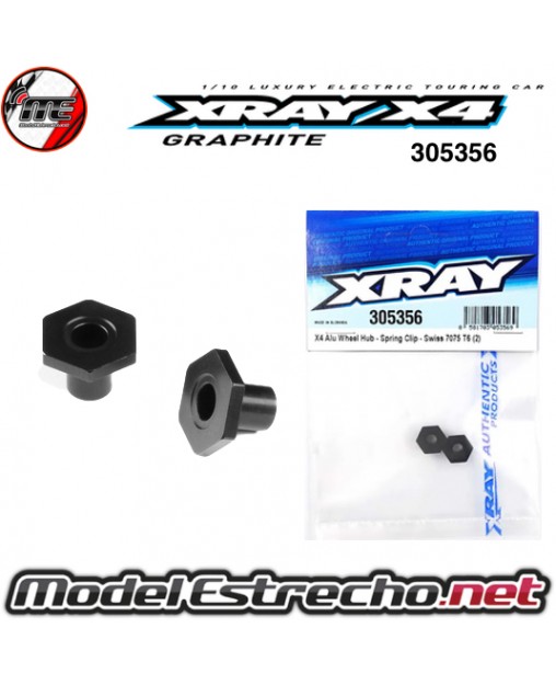 XRAY X4 ALUMINIUM WHEEL HUB (SPRING CLIP) (2u.)
305356