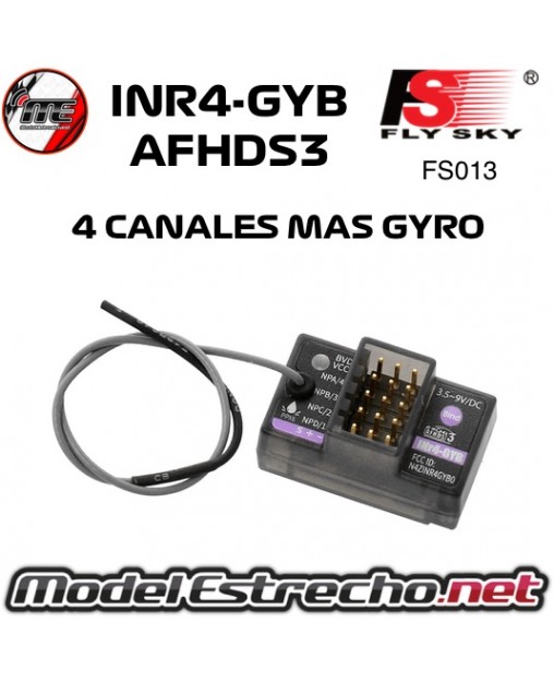 RECEPTOR FLYSKY INR4-GYB AFHDS3 4 CANALES MAS GYRO FS013