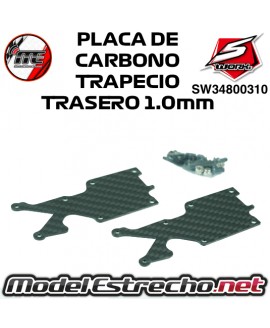 PLACA DE CARBONO TRAPECIO TRASERO 1.0mm SWORKZ S35-4 SW34800310
