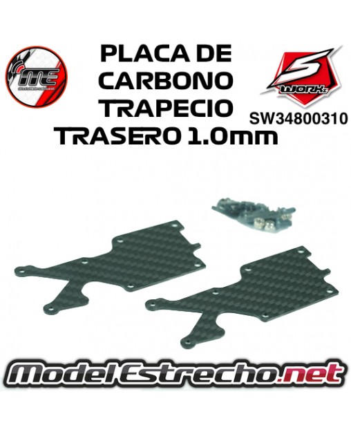 PLACA DE CARBONO TRAPECIO TRASERO 1.0mm SWORKZ S35-4 SW34800310