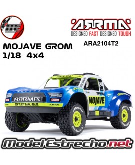 ARRMA MOJAVE GROM 1/18 DT MEGA 380 BRUSHED 4x4 RTR AZUL/AMARILLO ARA2104T2