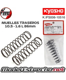 MUELLES TRASERO KYOSHO NEGRO BIG BORE L 10.5x1.6 L 86mm IFS006-10516