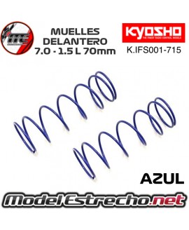 MUELLES DELANTERO KYOSHO AZUL BIG BORE S 7.0x1.5L 70mm IFS001-715